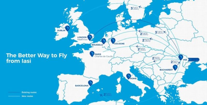 Карта новых маршрутов Blue Air